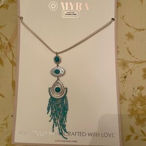 Myra Bag Blue and Silver Bohemian Necklace